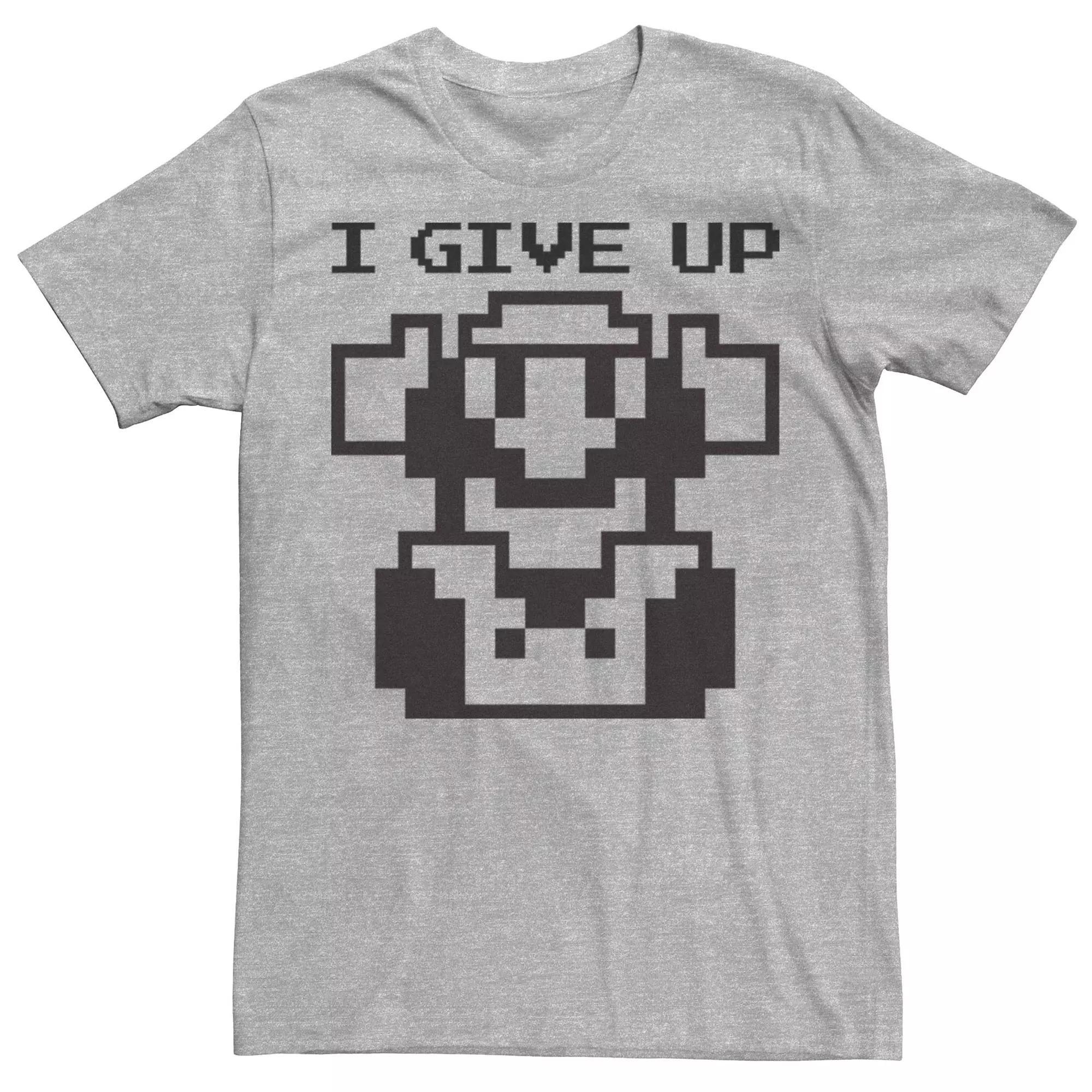 Men's Nintendo Super Mario I Give Up 8-Bit Tee, Size: Large, Athletic Grey Product Image