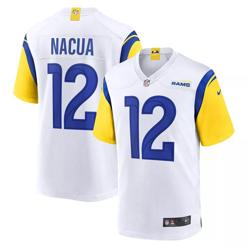 Men's Nike Puka Nacua White Los Angeles Rams Game Player Jersey, Size: Small Product Image