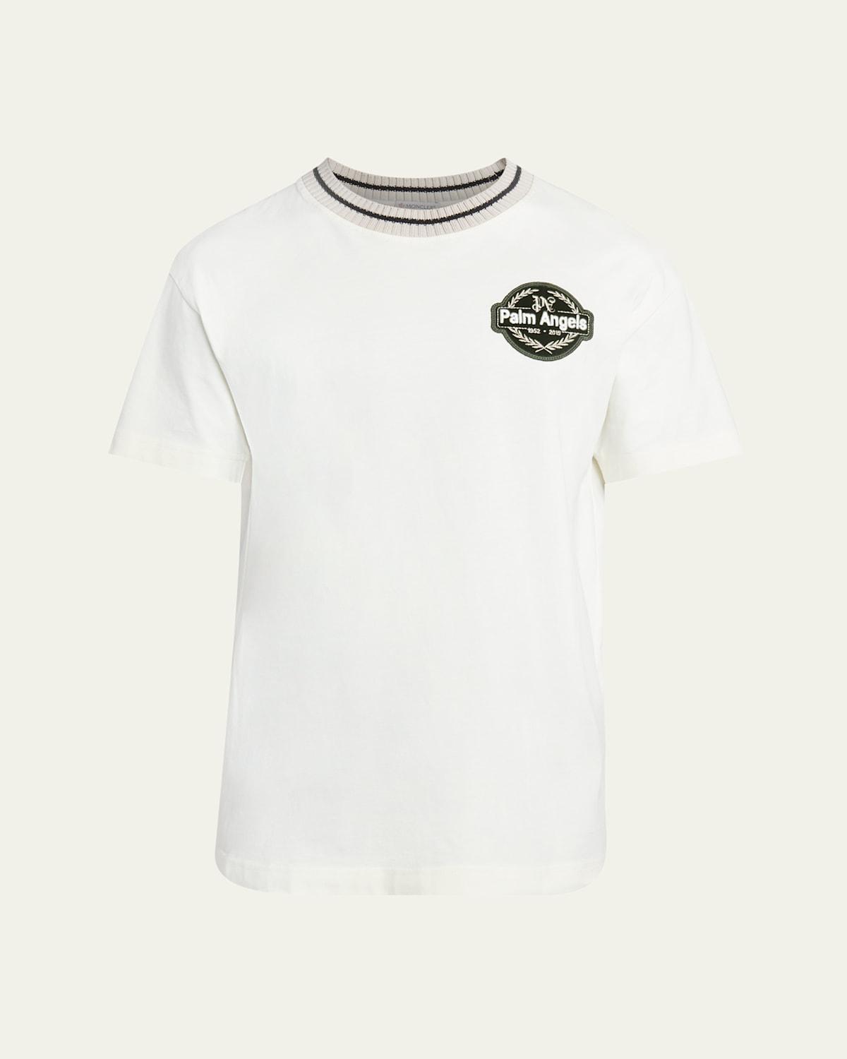 Moncler x Palm Angels Mens Striped-Collar Tee Product Image