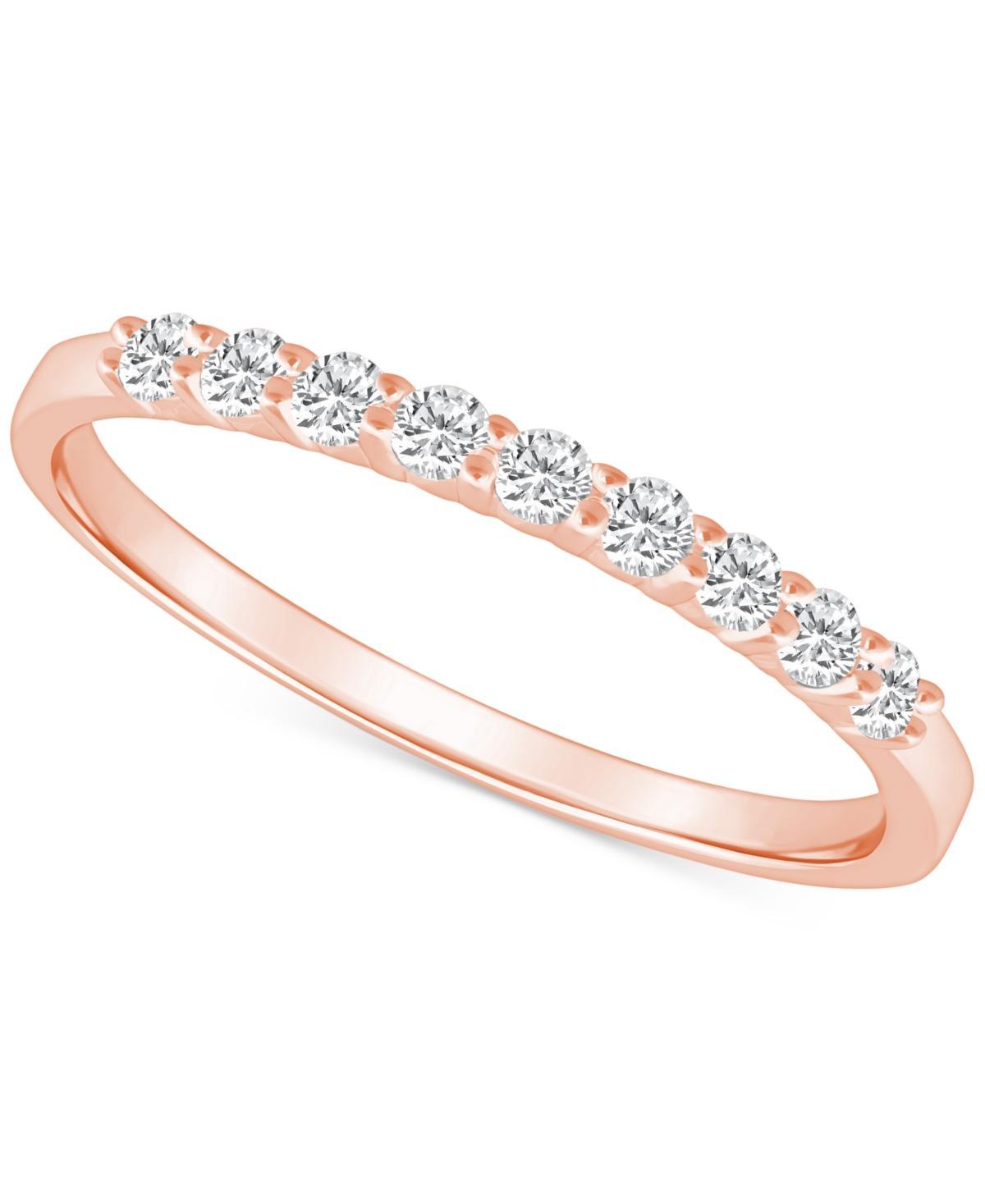 Alyson Layne 14k Gold 1/4 Carat T.W. Diamond 9-Stone Wedding Band, Women's, Size: 6, Pink Product Image