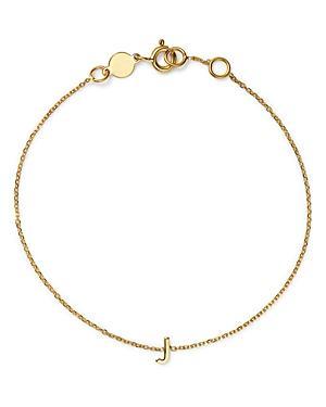 Womens 14K Yellow Gold Initial Charm Bracelet Product Image