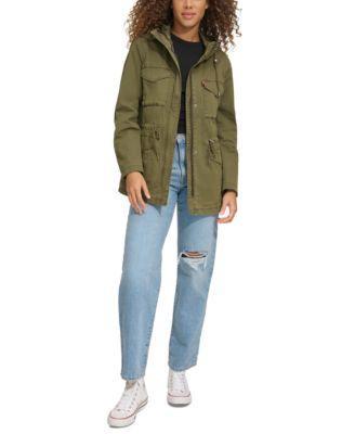 Women's Levi's® Lightweight Hooded Anorak Military Jacket, Size: Large, Green Product Image