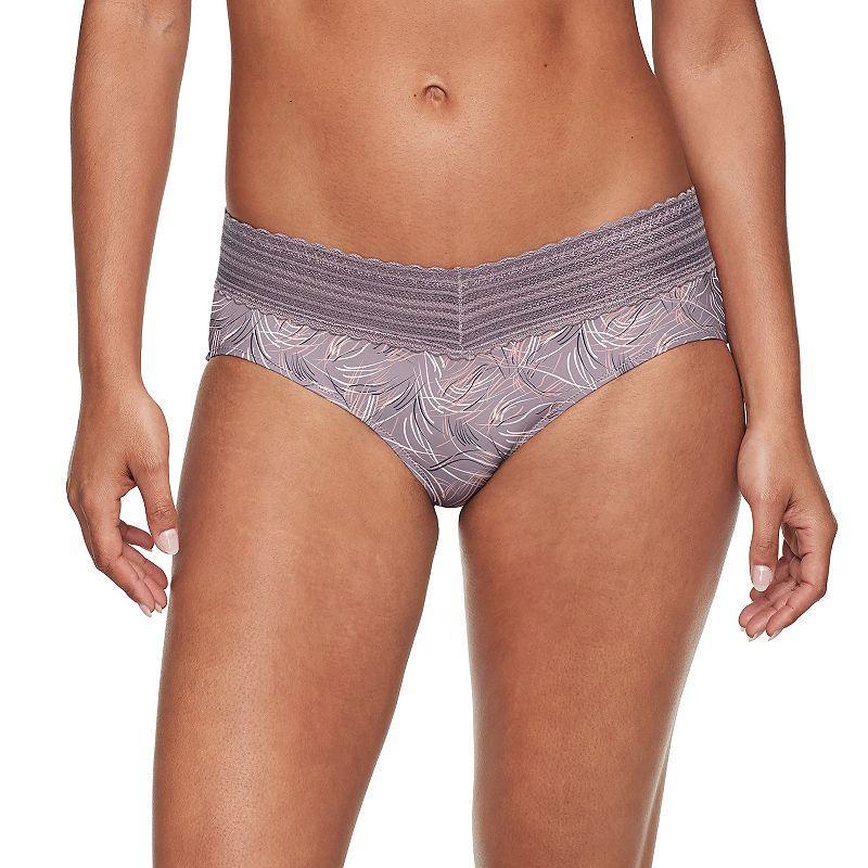 Warners No Pinching, No Problems® Dig-Free Comfort Waist with Lace Microfiber Hipster 5609J, Women's, Size: Small, Mink Swirl Product Image
