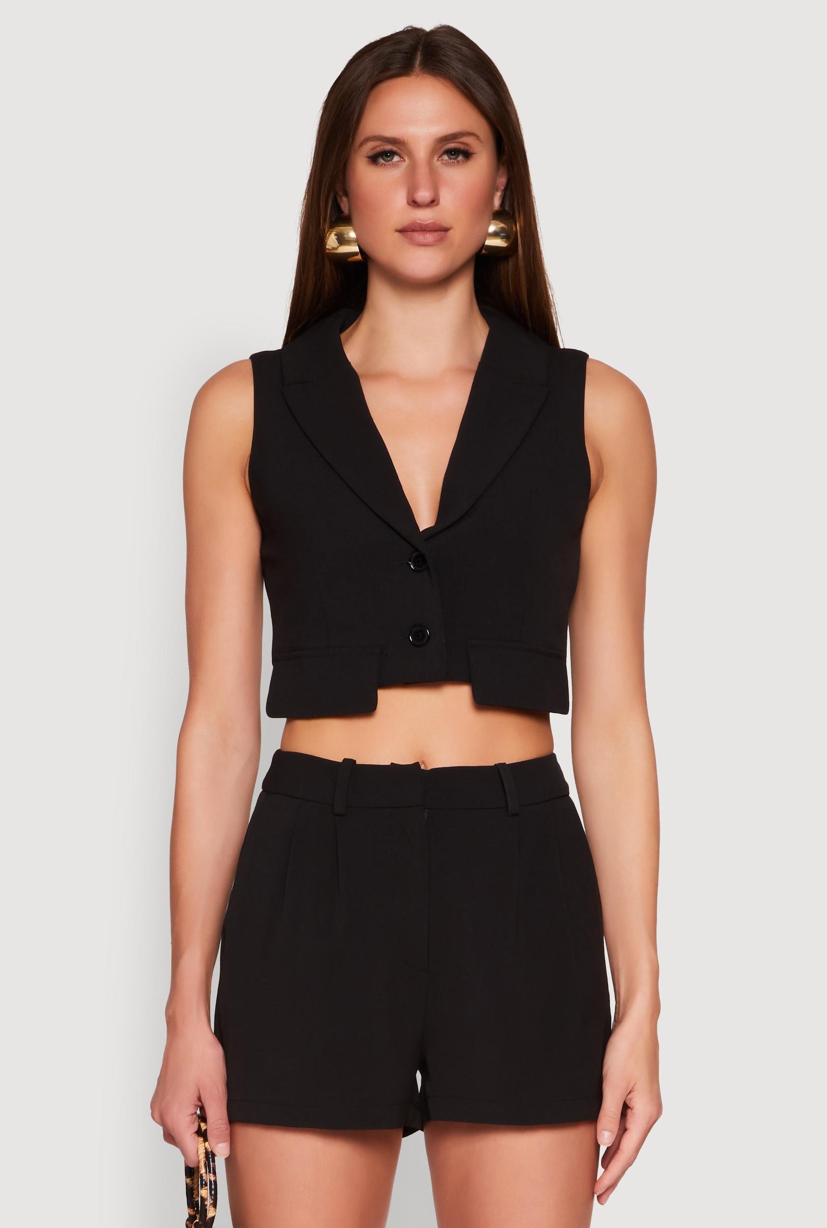 Womens Cropped Blazer Vest Product Image