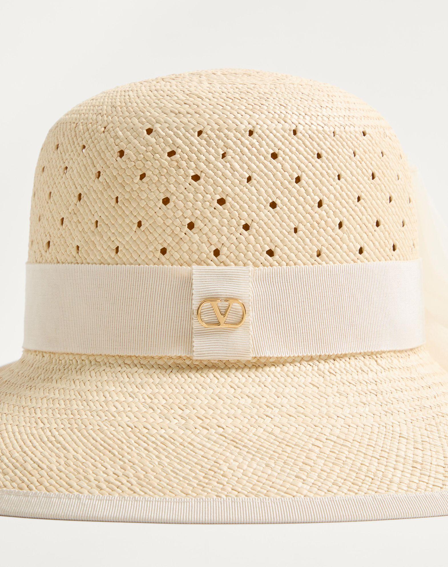 Vlogo Signature Hat In Perforated Panama With Organza Bow Product Image