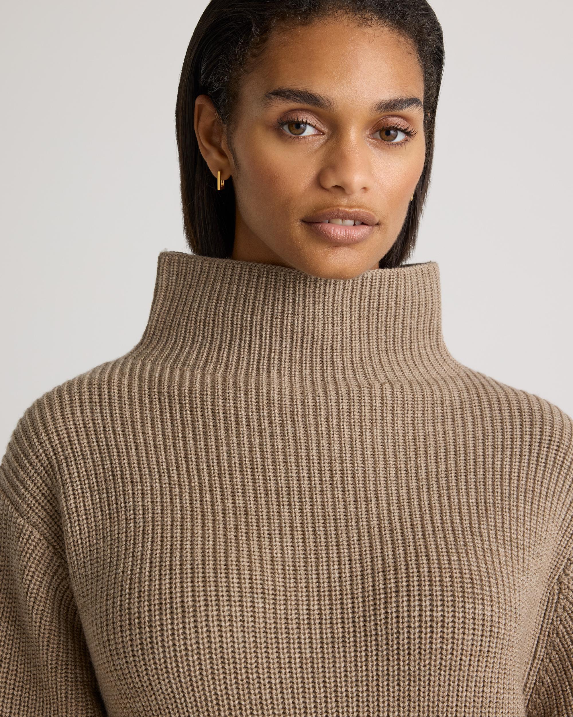Quince | Women's Australian Merino Wool Relaxed Turtleneck Sweater Dress Size XS Product Image