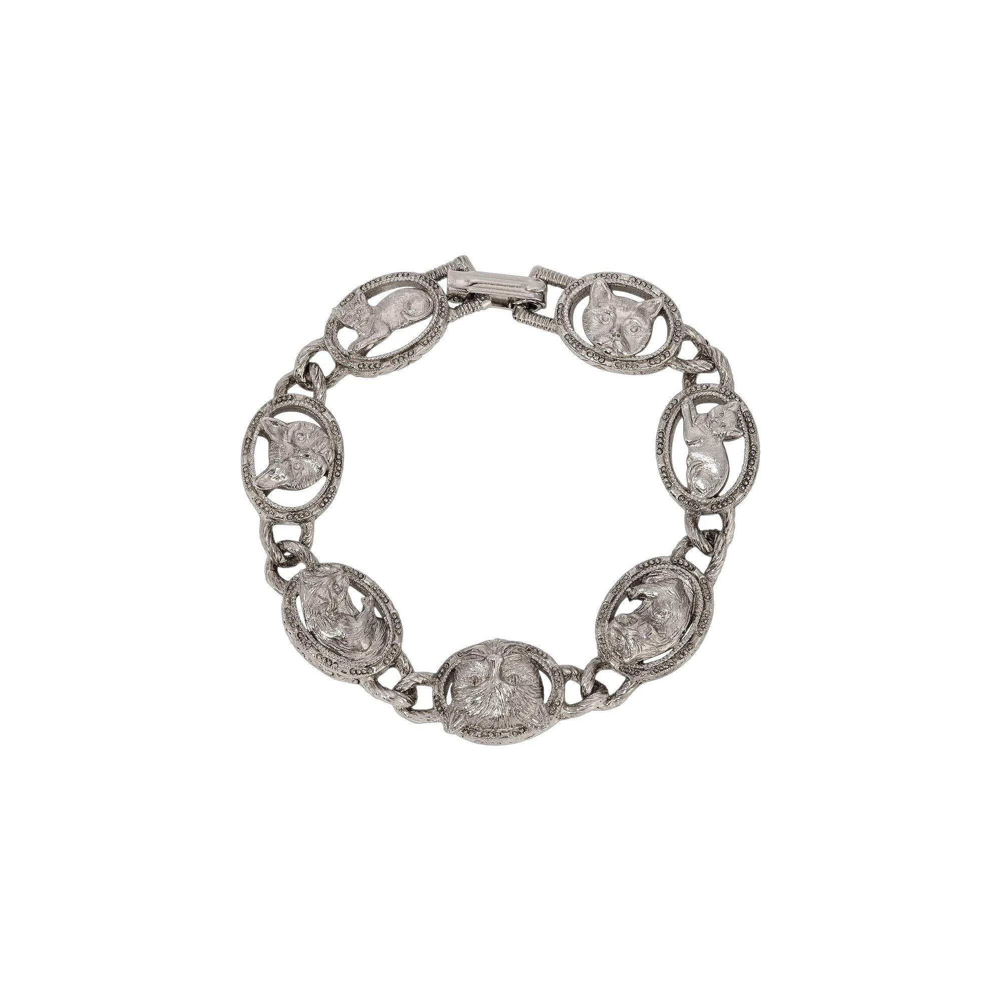 1928 Cat Link Station Bracelet, Womens, Gray Product Image