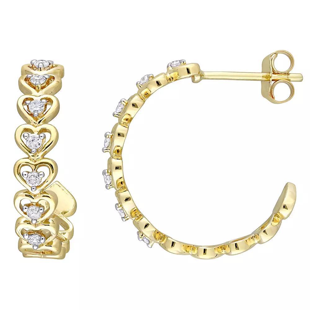 Stella Grace 10k Gold 1/5 Carat T.W Diamond Hoop Earrings, Women's Product Image