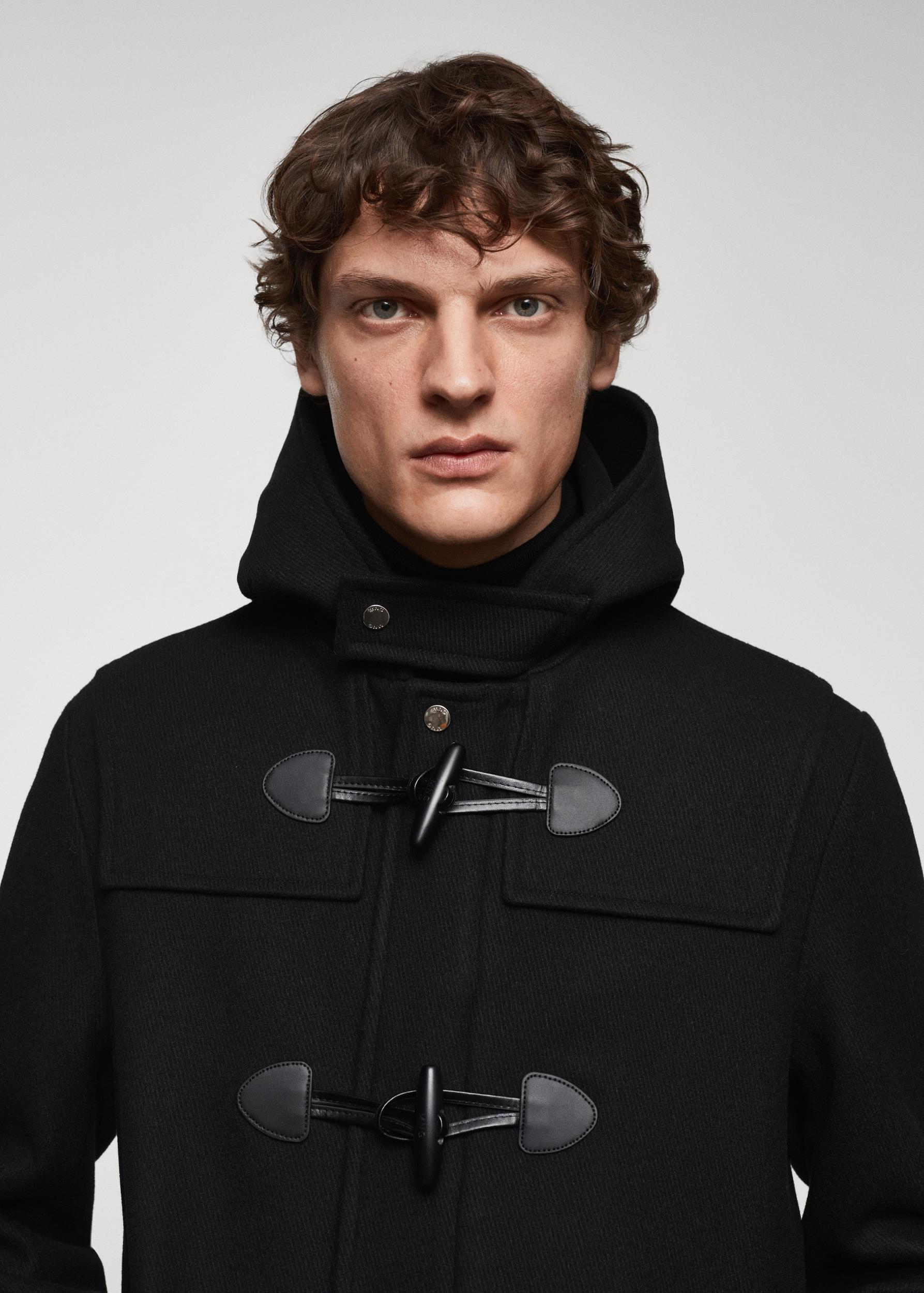 Wool hooded coat - Men | MANGO USA Product Image