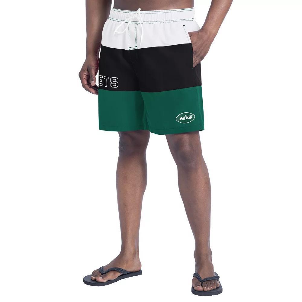 Men's G-III Sports by Carl Banks  Green/Black New York Jets Sunrise Volley Swim Shorts, Size: Medium Product Image