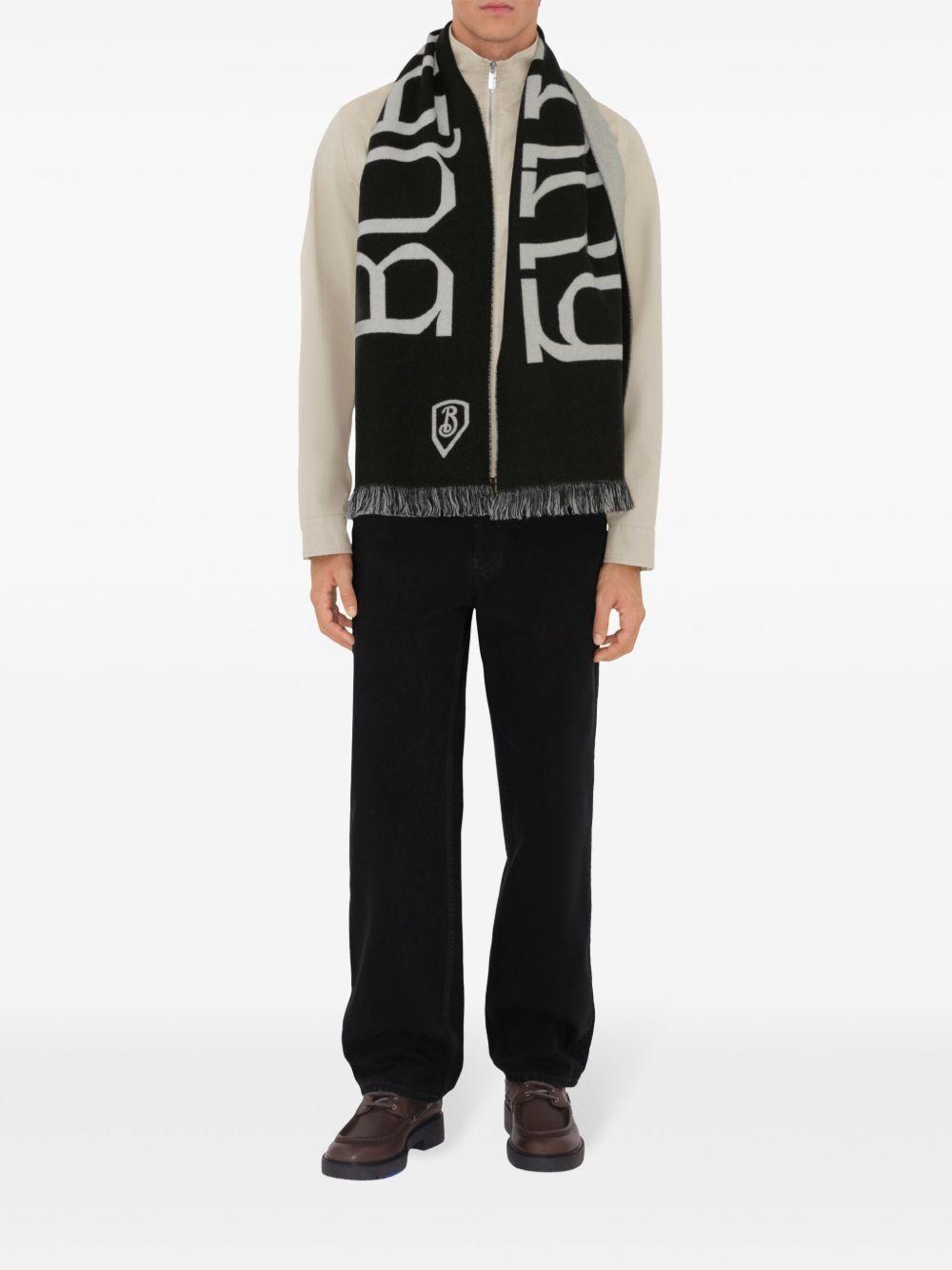 intarsia-logo wool scarf Product Image