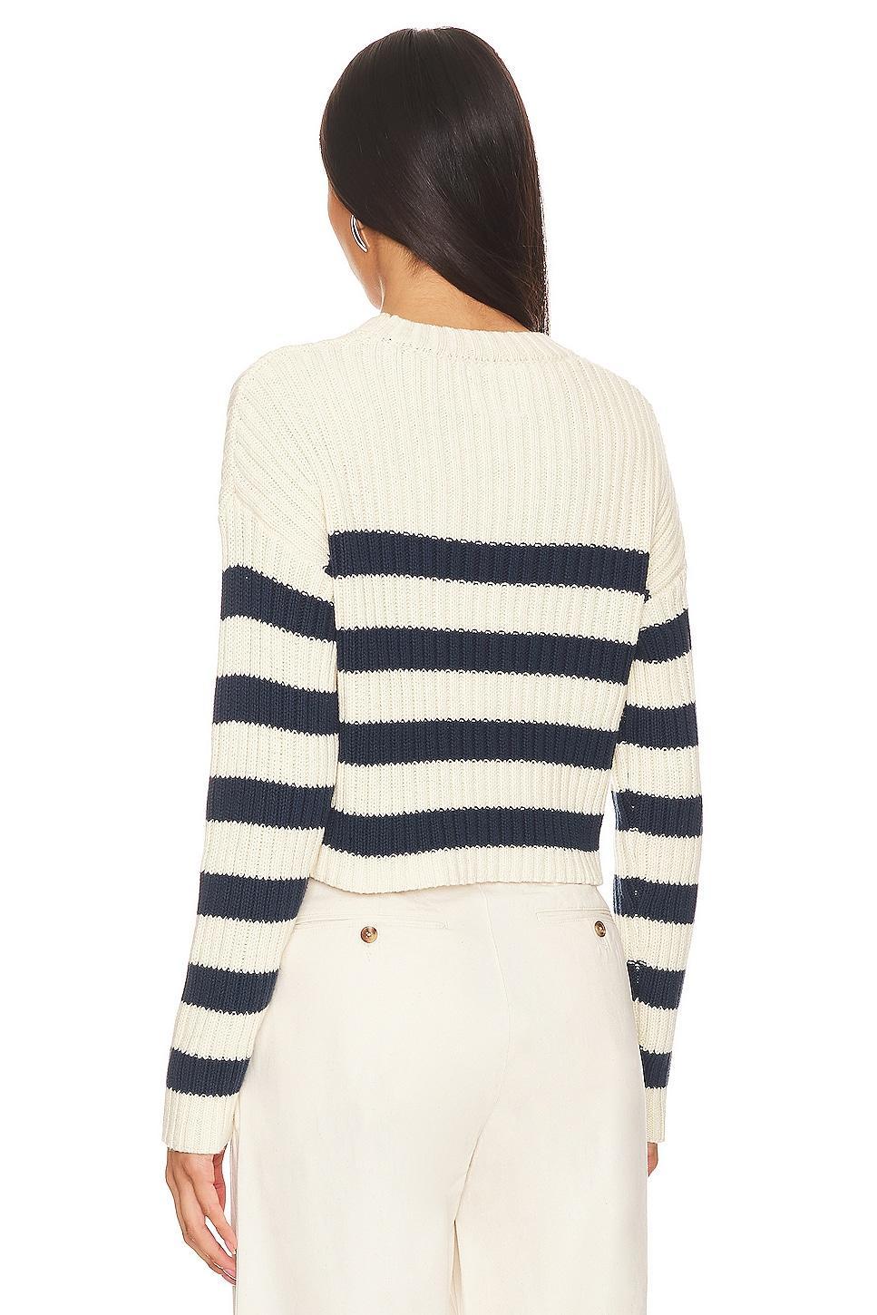 Striped Ribbed Cropped Sweater Denimist Product Image