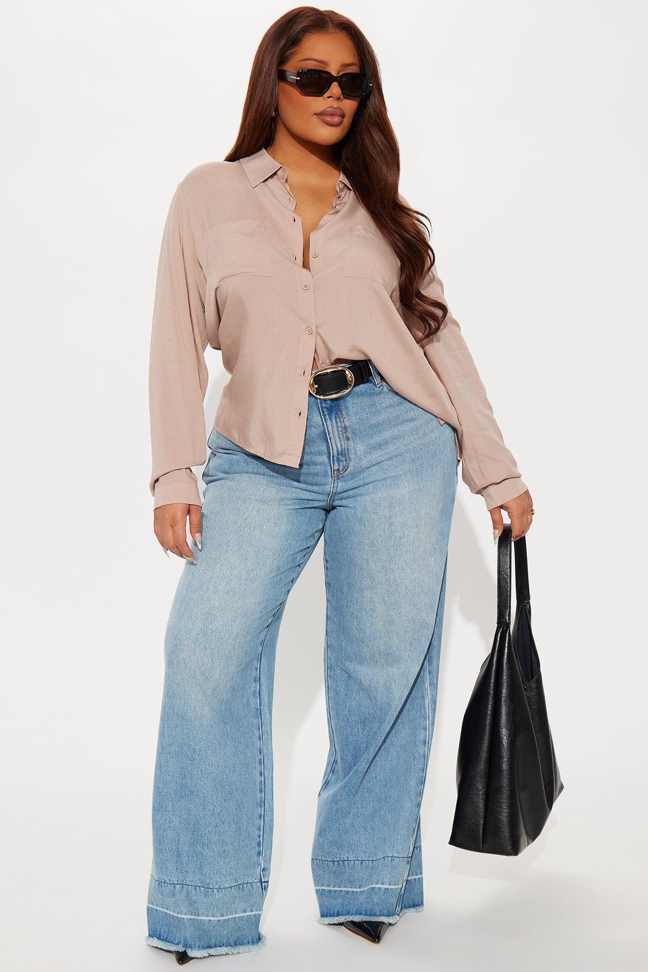 Aurora Woven Top - Taupe Product Image
