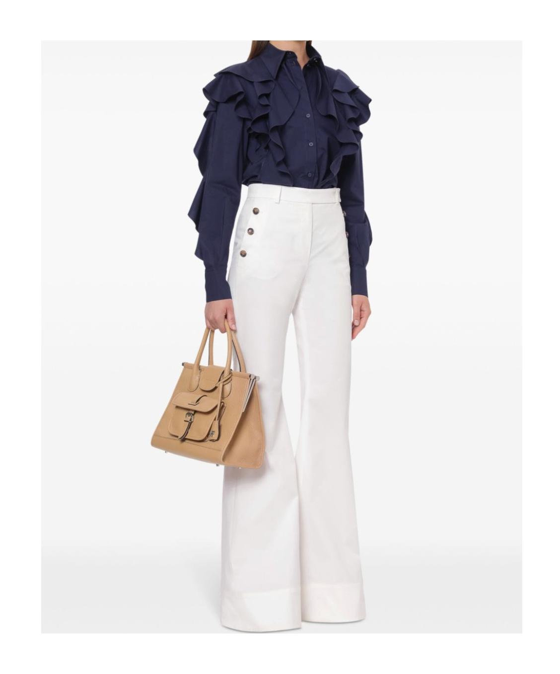ALBERTA FERRETTI Ruffle-detailing Shirt In Blue Product Image