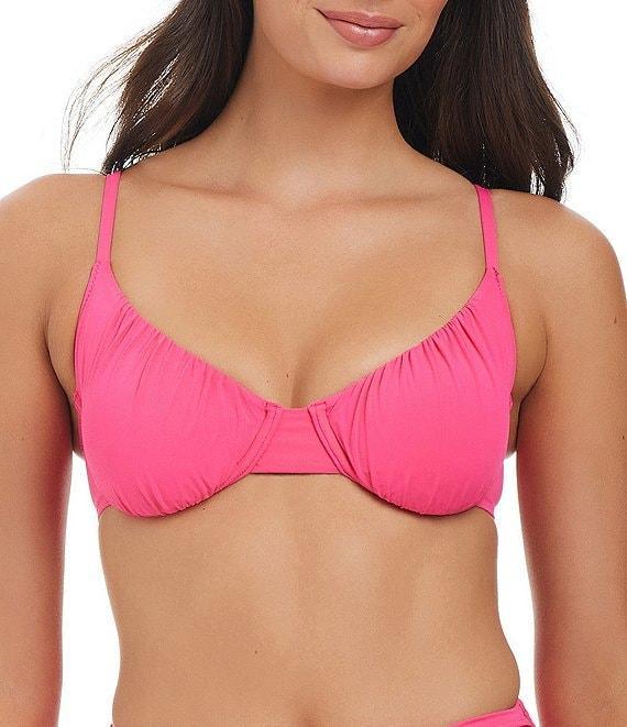 Sanctuary Beach Goddess Excess Solid High Waist High Leg Shirred Swim Bottom Product Image
