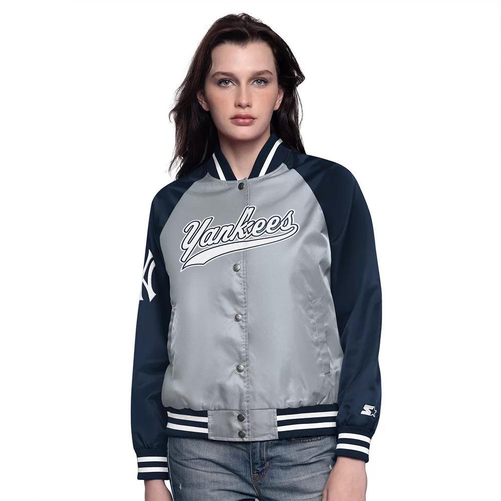 Women's Starter Orange/Black San Francisco Giants Home Run Full-Snap Varsity Jacket, Size: XXL Product Image
