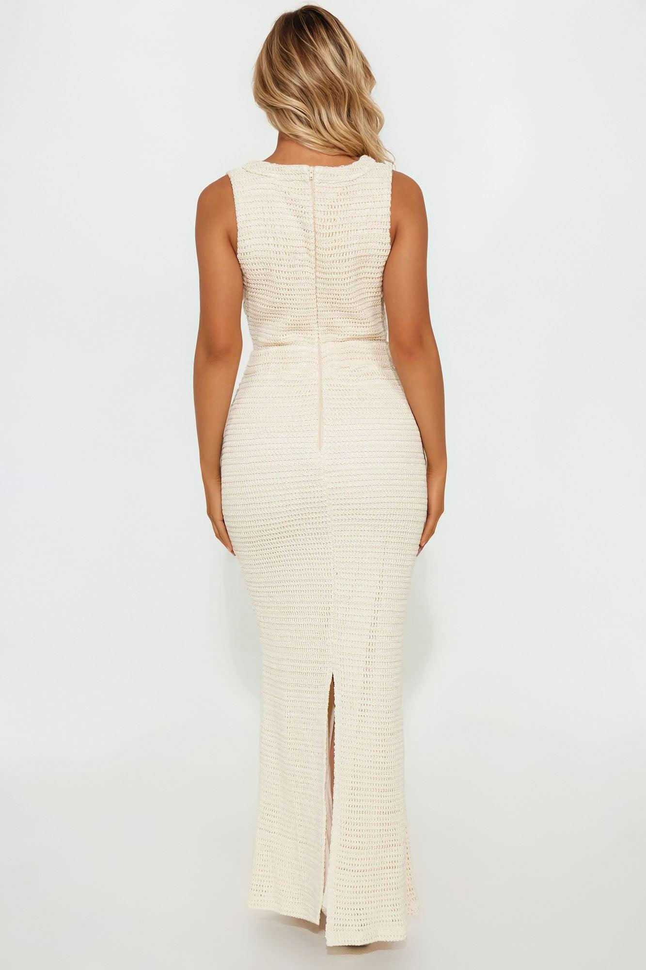 Isandra Hardware Crochet Maxi Dress - Cream Female Product Image
