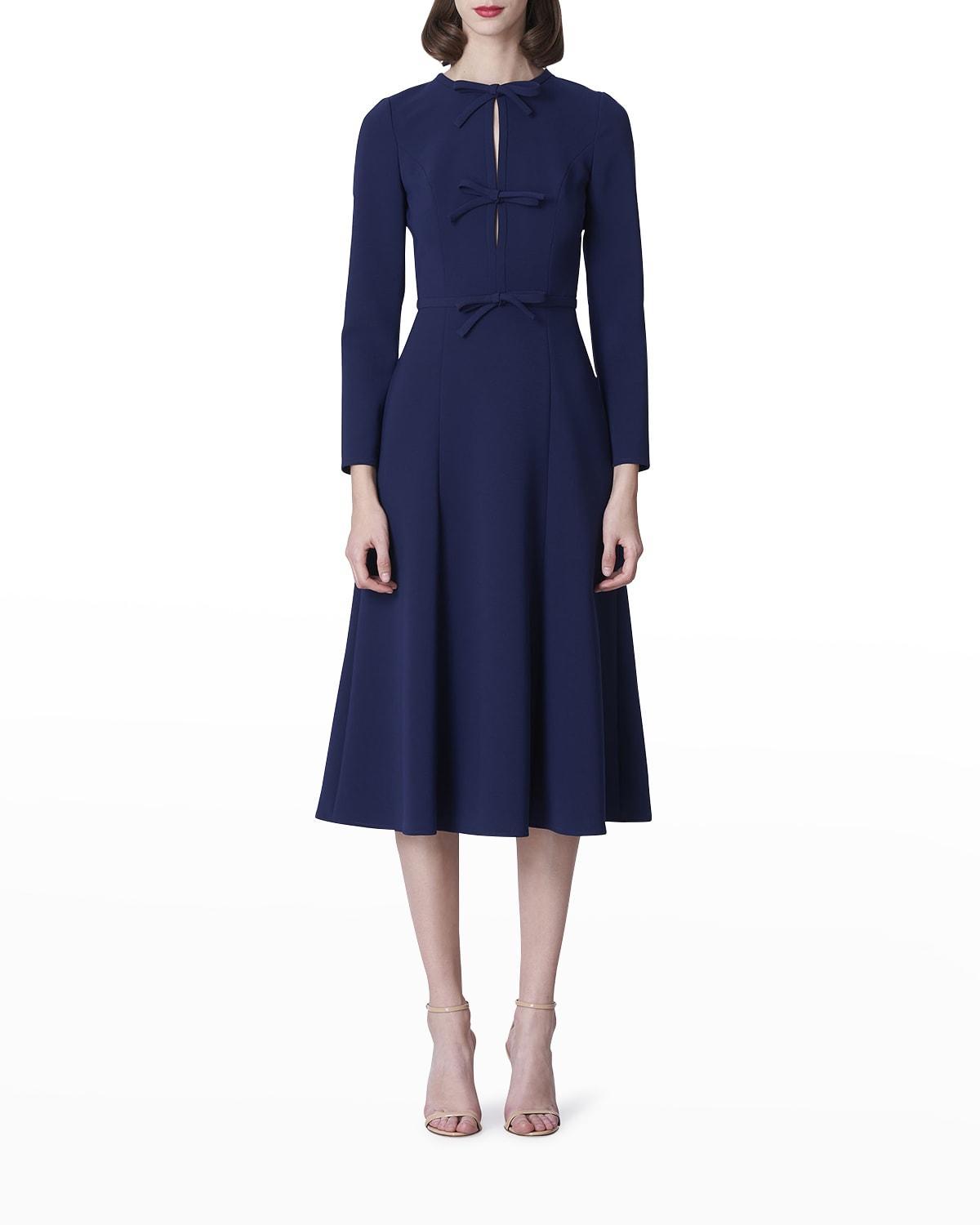 Triple Bow Keyhole-Front Midi Dress Product Image