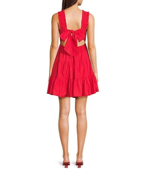 Dee Elly Square Neck Sleeveless Mini Dress Product Image
