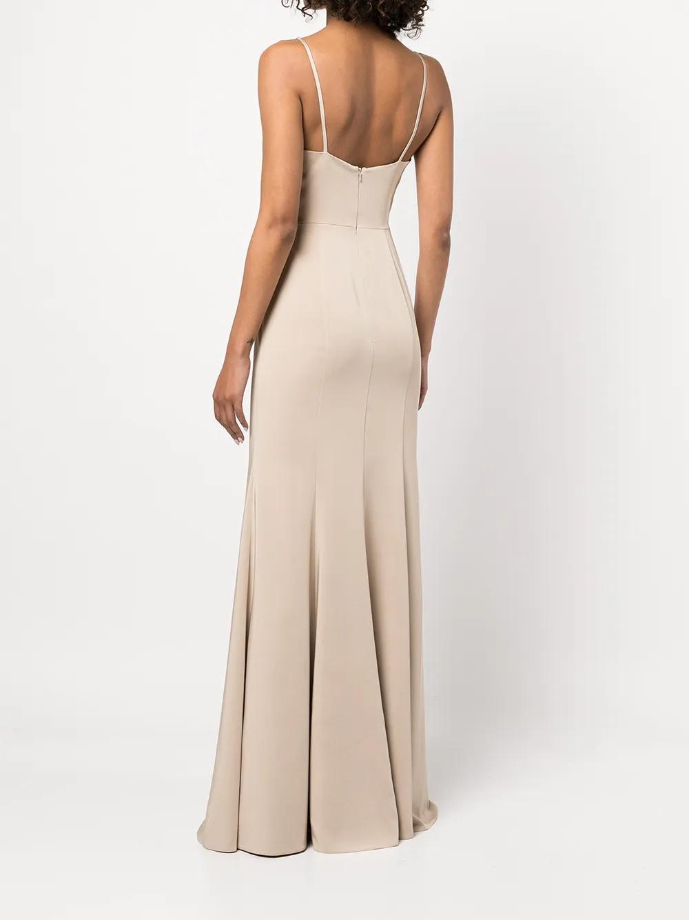 Crema plunge-neck gown Product Image