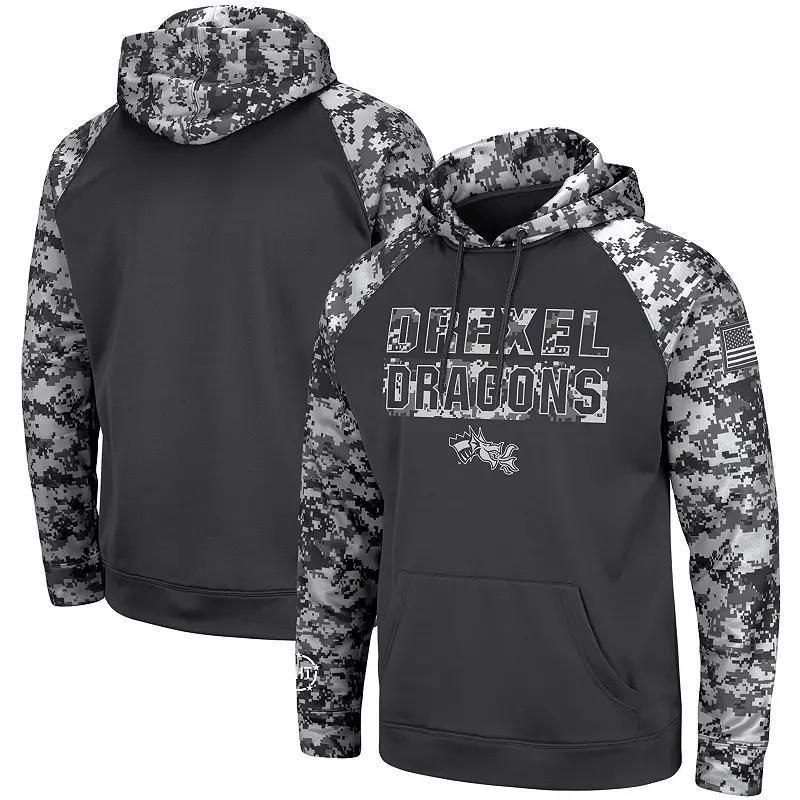 Men's Colosseum Charcoal Drexel Dragons OHT Military Appreciation Digital Camo Pullover Hoodie, Size: 2XL, Nc2 Charco Product Image