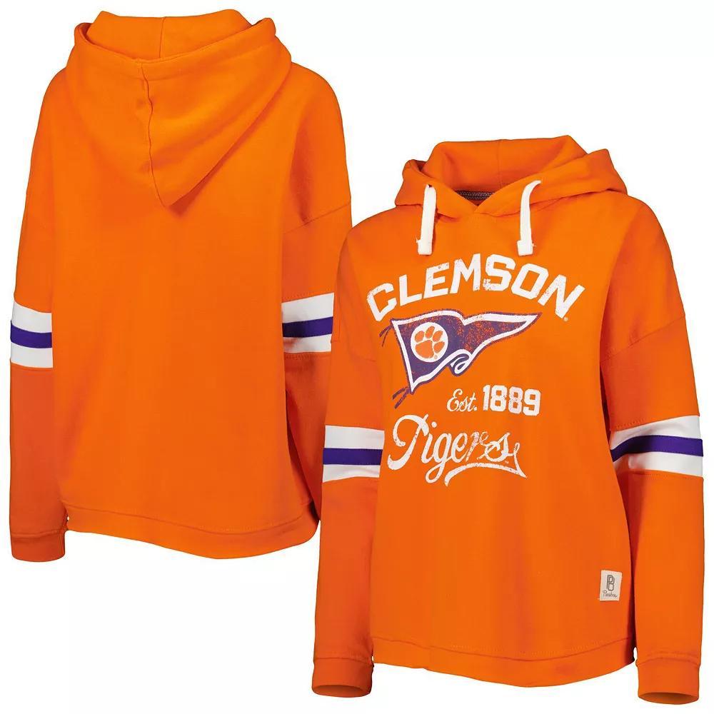 Women's Pressbox Orange Clemson Tigers Super Pennant Pullover Hoodie, Size: Medium Product Image