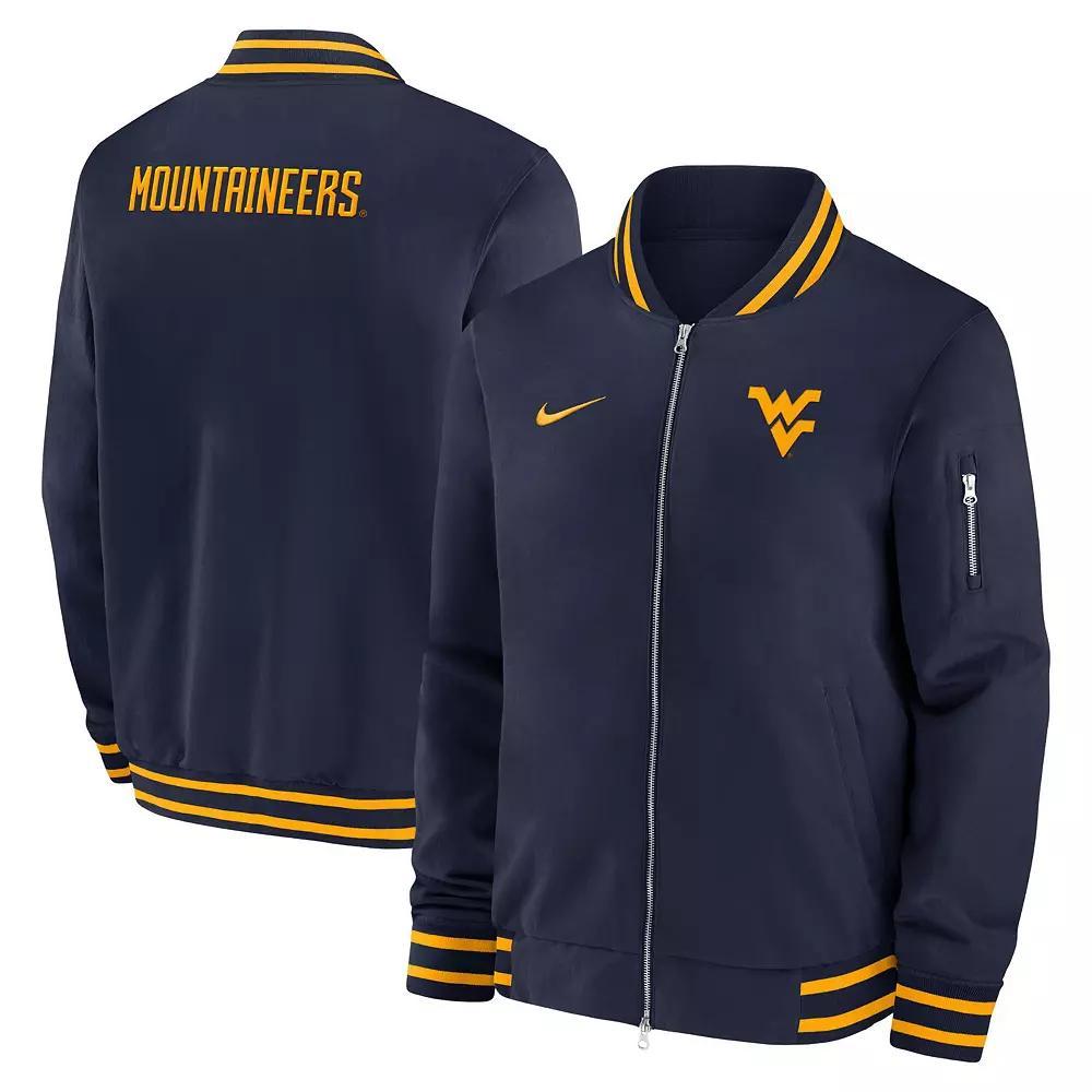 Men's Nike Navy West Virginia Mountaineers 2024 Sideline Full-Zip Bomber Jacket, Size: Medium, Blue Product Image