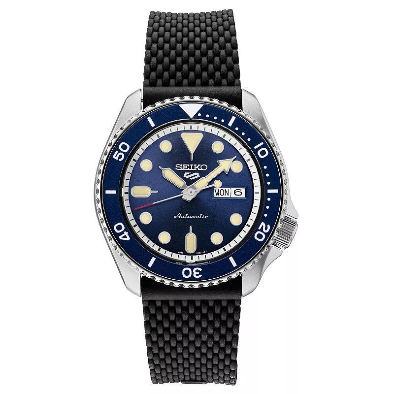 Seiko Men's Black Silicone Strap Automatic Watch - SRPD93, Size: Large Product Image