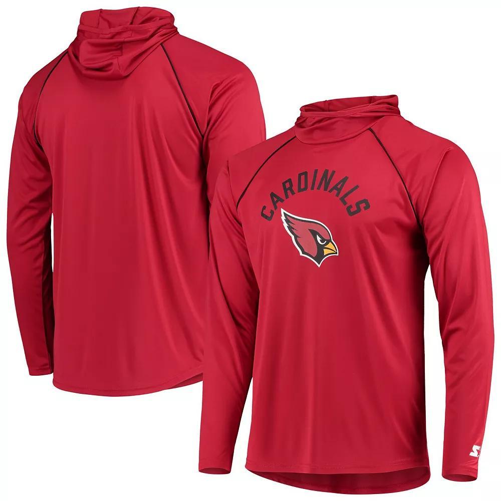 Men's Starter Cardinal Arizona Cardinals Raglan Long Sleeve Hoodie T-Shirt, Size: XL, Red Product Image