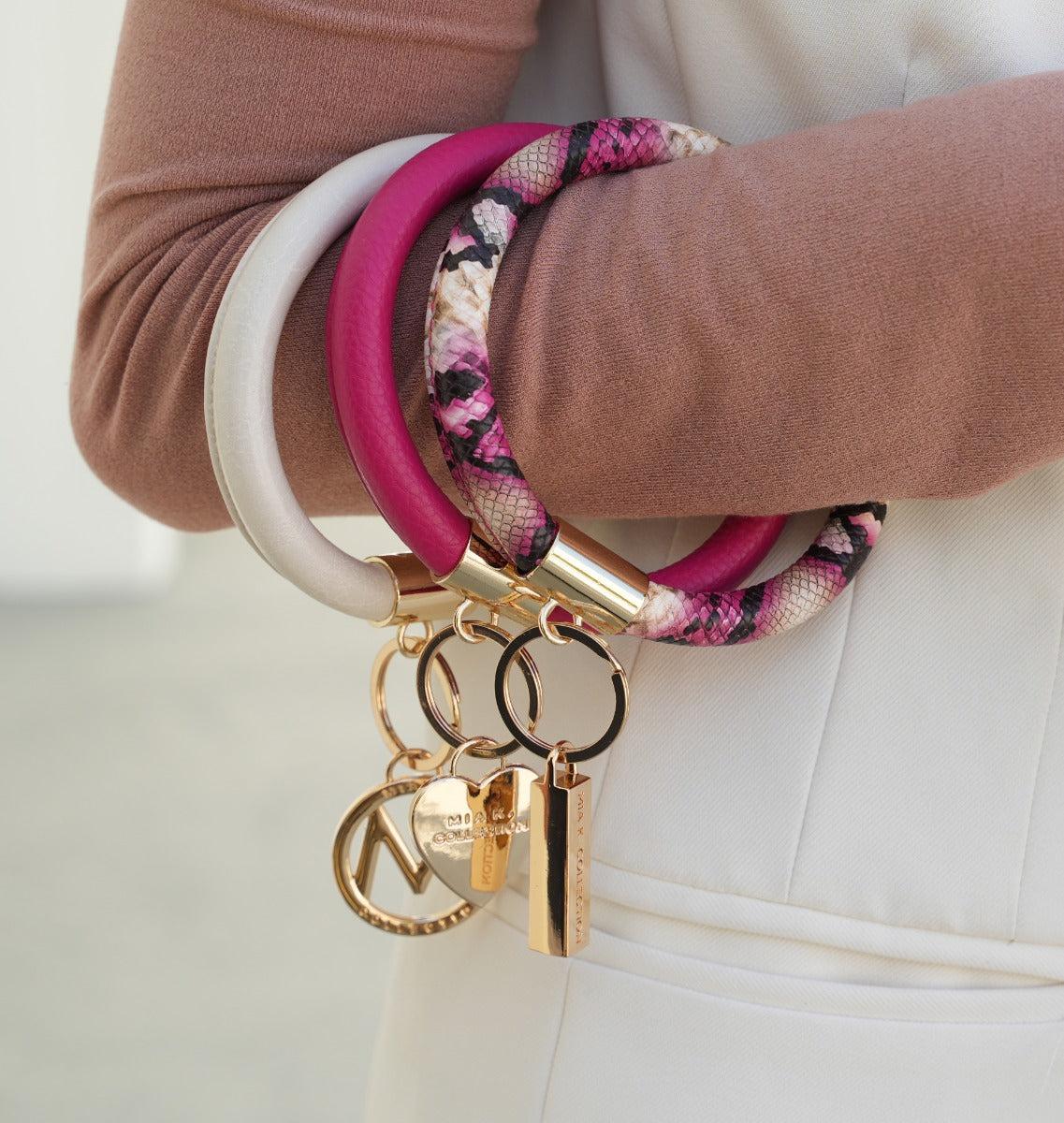 MKF Collection Women's Jasmine Bangle Bracelet Keyring Set Female Product Image