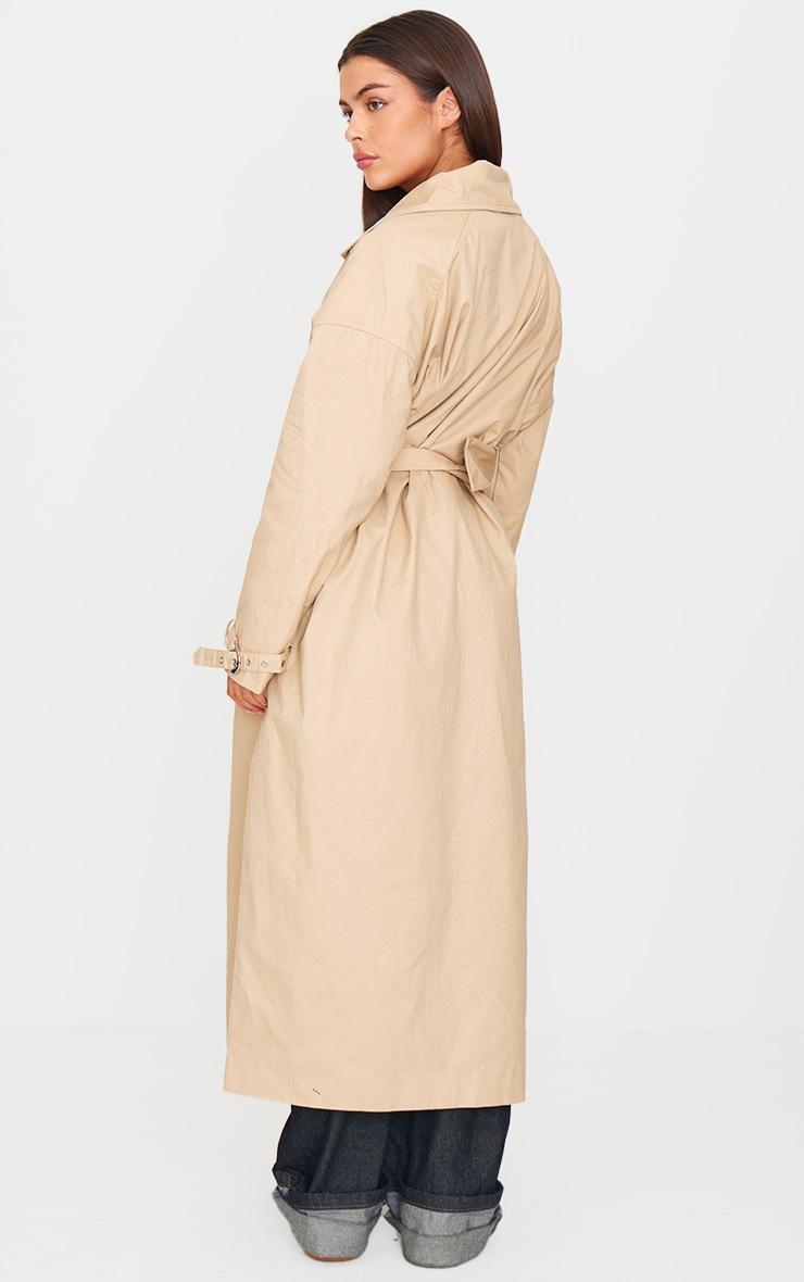 Stone Belted Cuff Detail Trench Coat Product Image