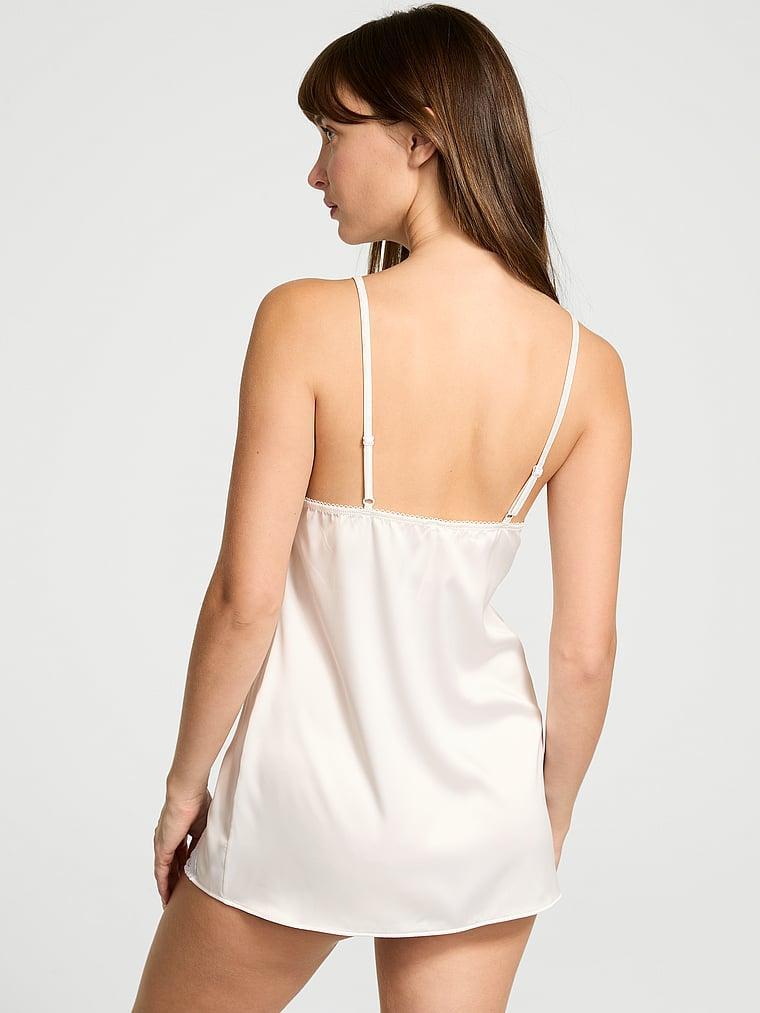 Tease Satin Lace-Trim Mini Slip Dress Product Image