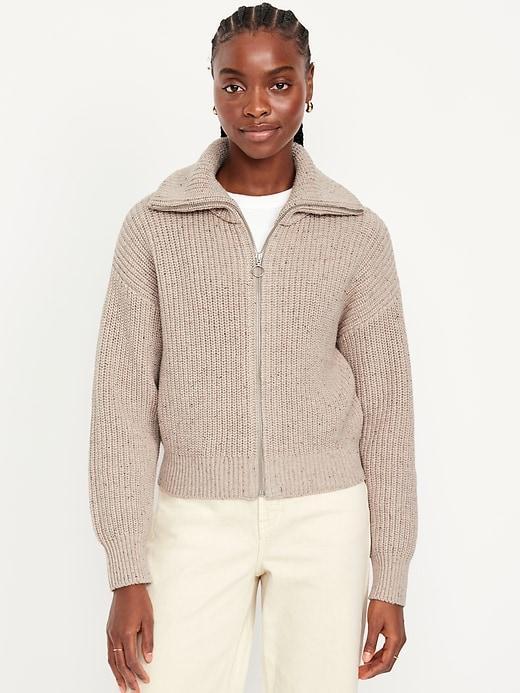 Ribbed Full-Zip Cardigan Product Image
