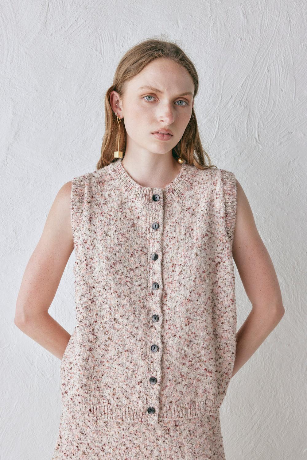 Anaya Knit Vest Pink Marle Product Image