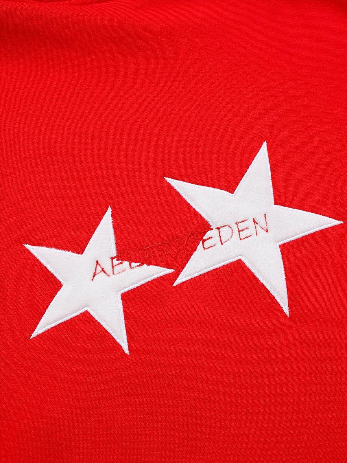 Aelfric Eden Star Print Color Contrast Hoodie Product Image