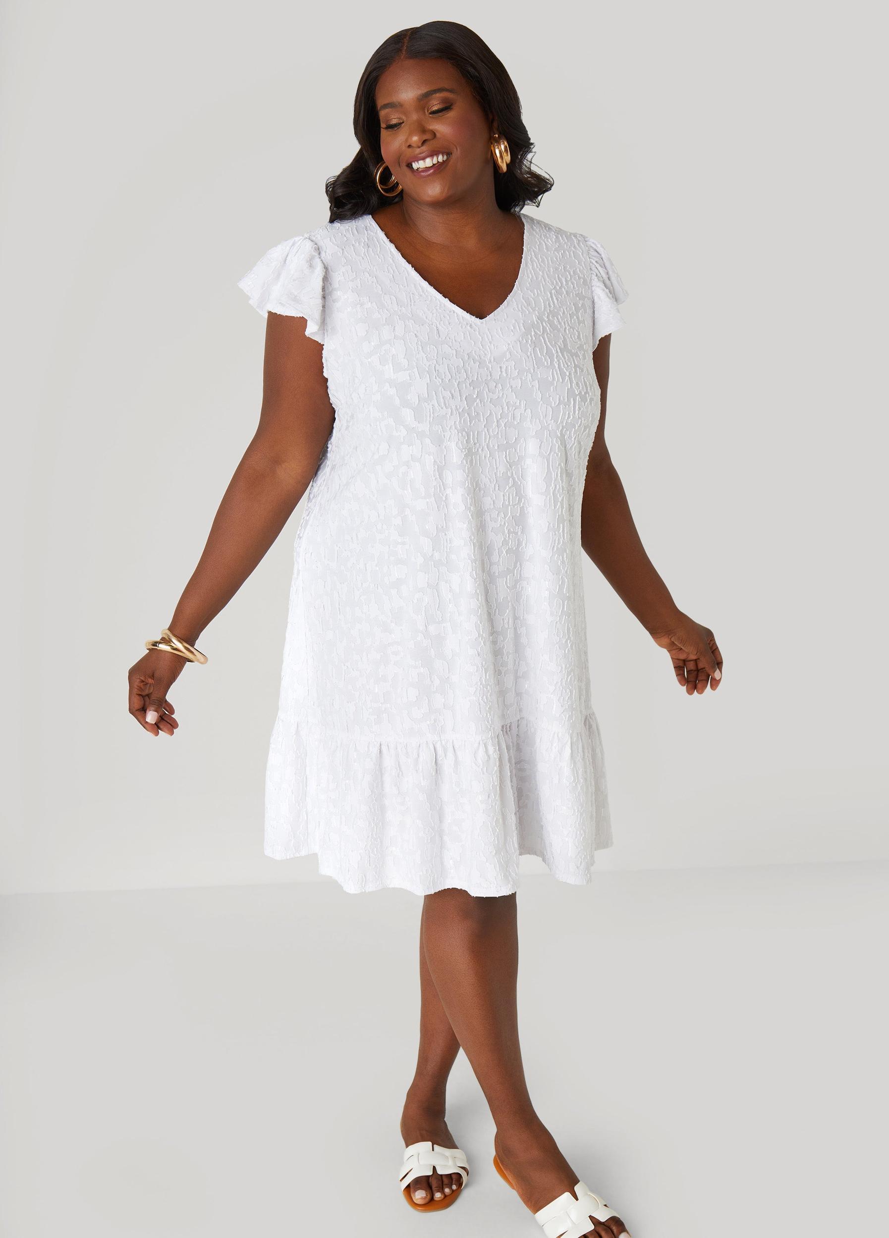 Flounced Burnout Dress Product Image