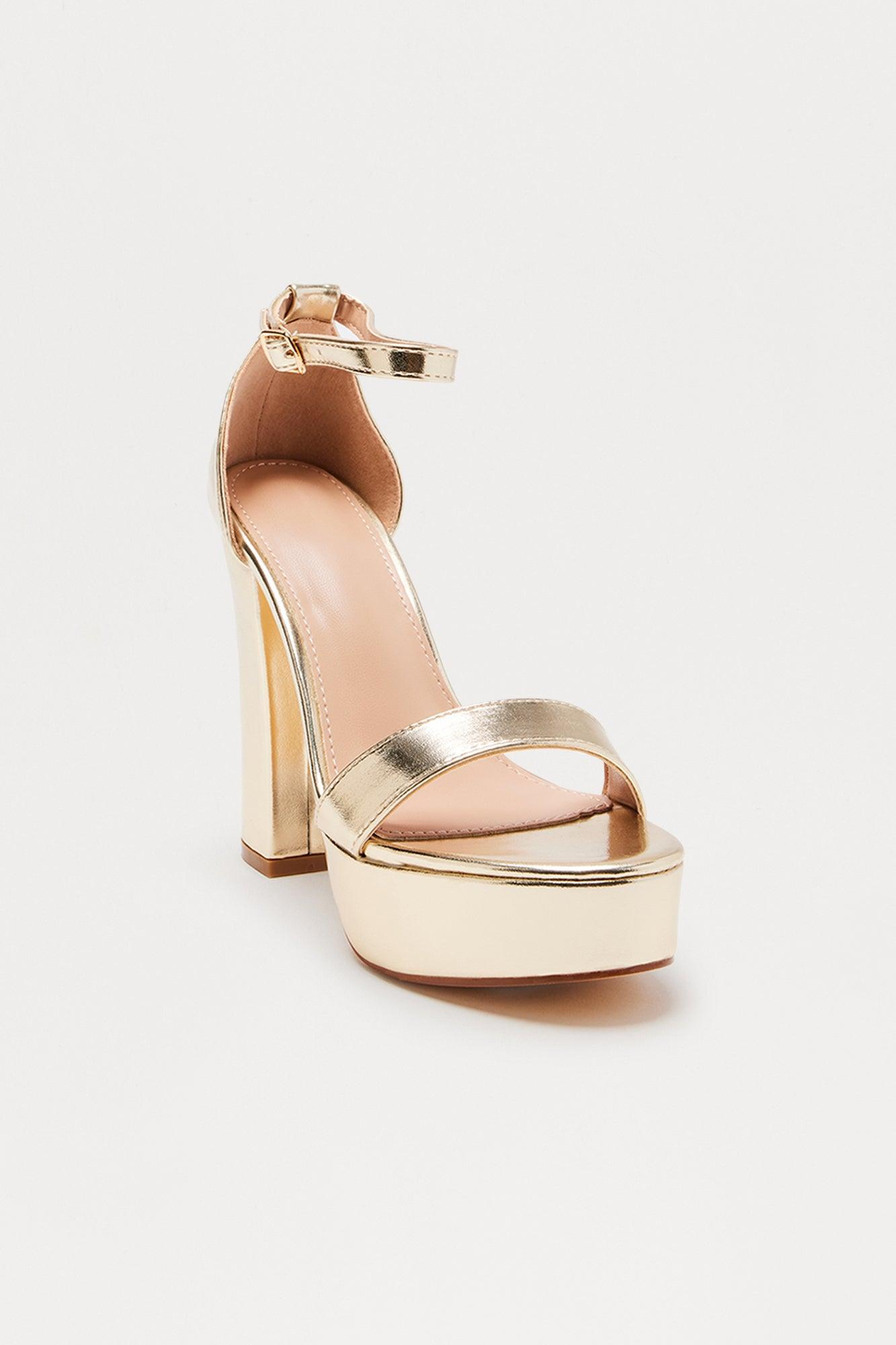 Helen Platform Heels - Gold Product Image