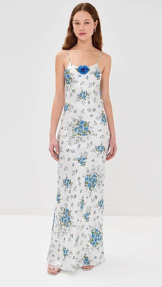 Rodarte Daisy Silk Slip Dress with Rose | Shopbop Product Image