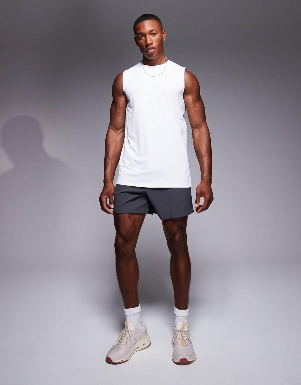 4505 Icon training quick dry sleeveless tank top 2 pack in black and white  Product Image