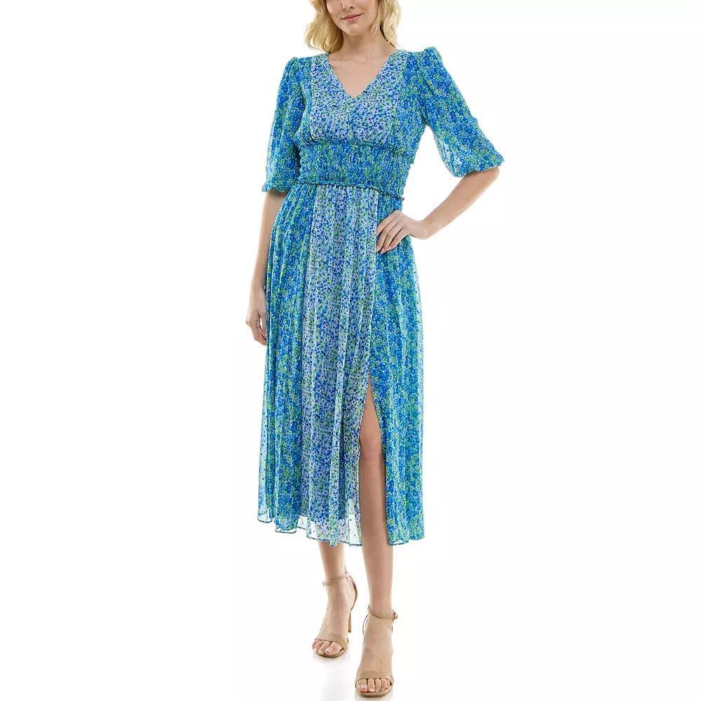 Women's Taylor Smocked Waist Dress, Size: 6, Lapis Blue Lime Product Image