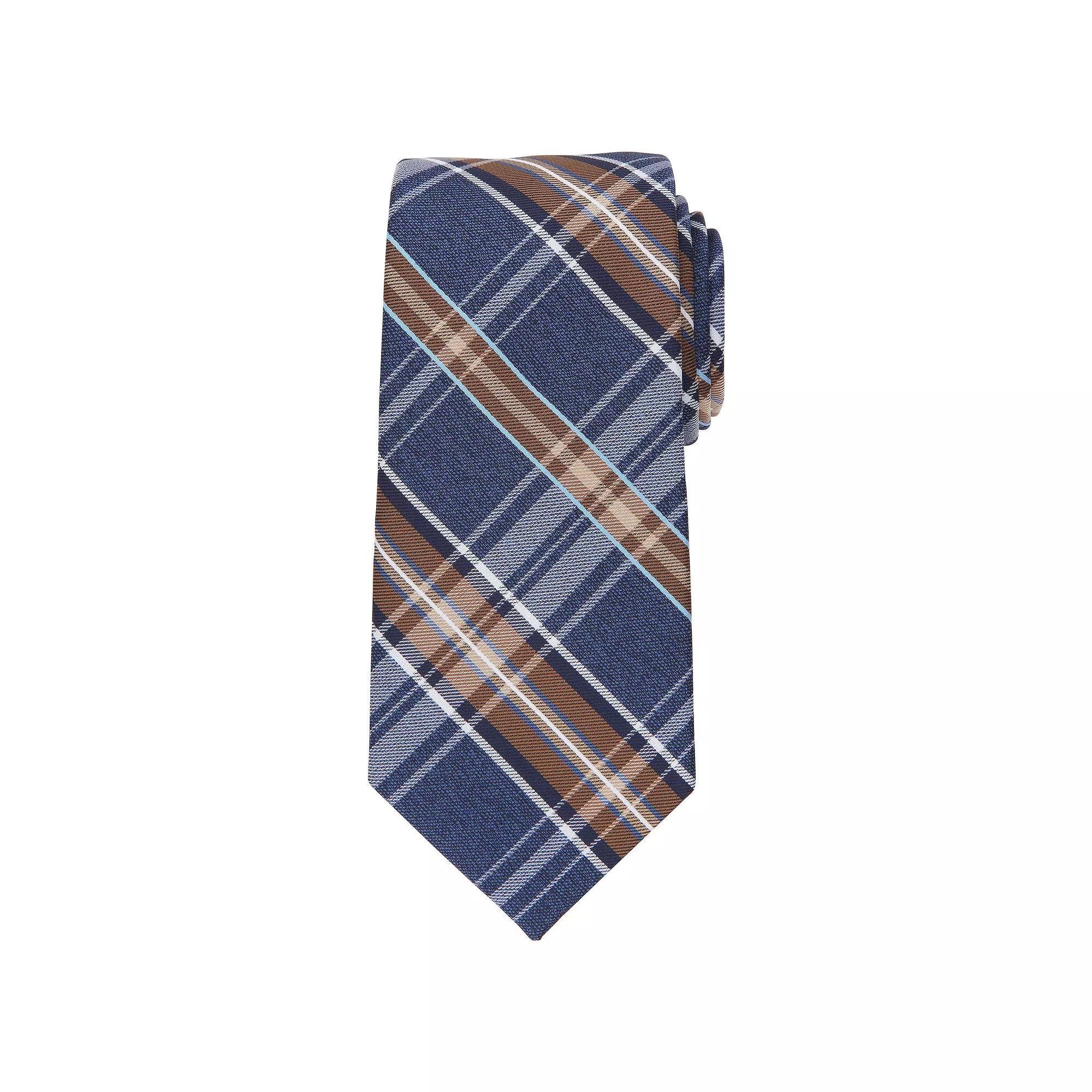 Men's Bespoke Patterned Tie, Brown Oliver Product Image