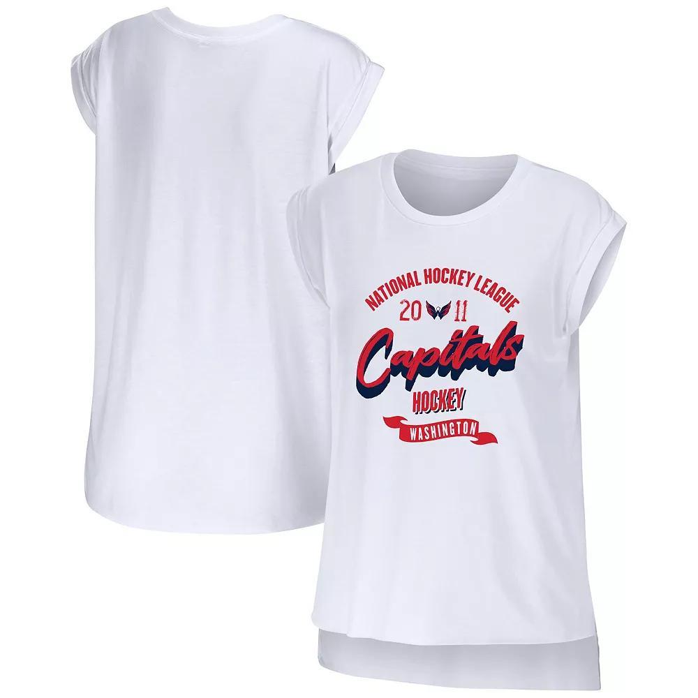 Women's WEAR by Erin Andrews White Washington Capitals Domestic Tank Top, Size: XL Product Image