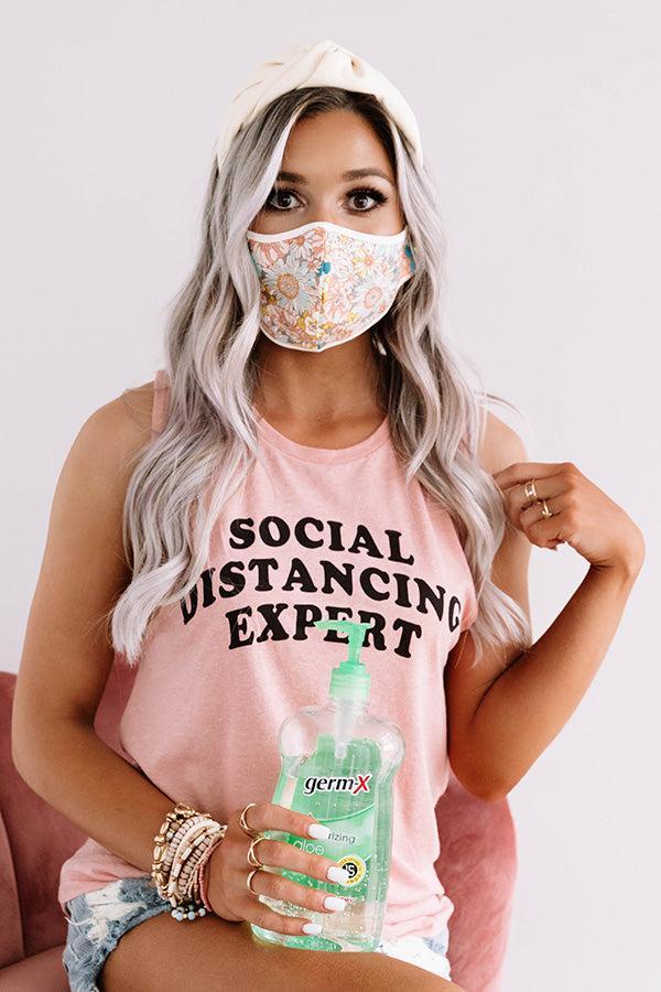 Social Distancing Expert Tank In Pink Product Image
