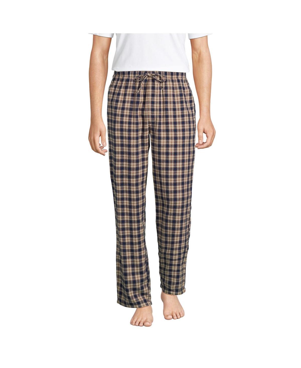 Men's Lands' End Flannel Pajama Sleep Pants, Size: Small, Deep  Blue Product Image