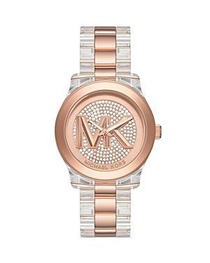 Runway Pavé Rose Gold-Tone and Acetate Watch Product Image