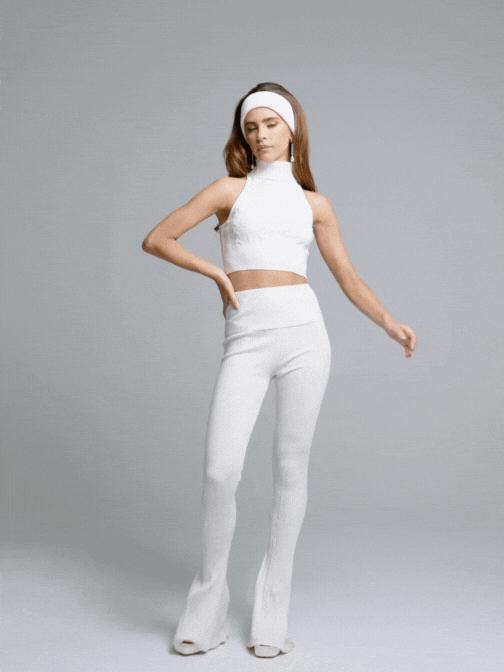 Janelle Knit Pants (Peach) Product Image