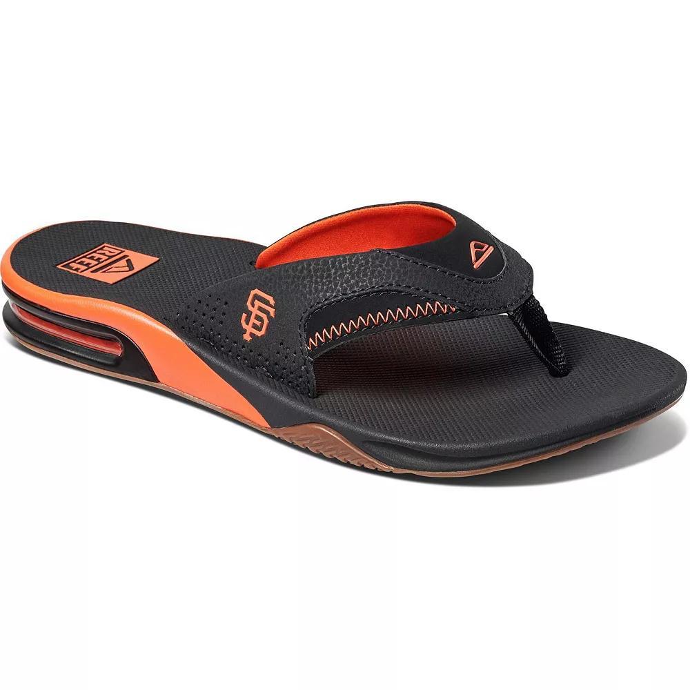 Men's REEF San Francisco Giants Fanning Bottle Opener Sandals, Size: 12, Black Product Image