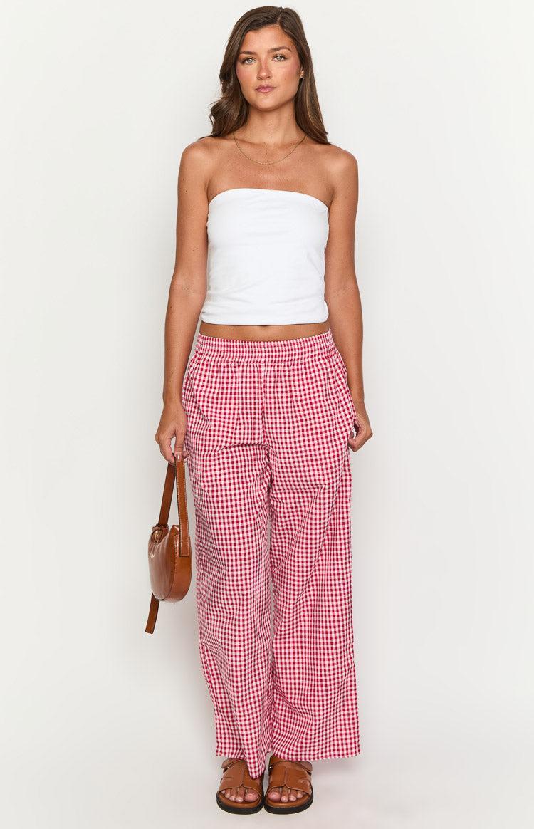 Mahalia Red Gingham Pants Product Image