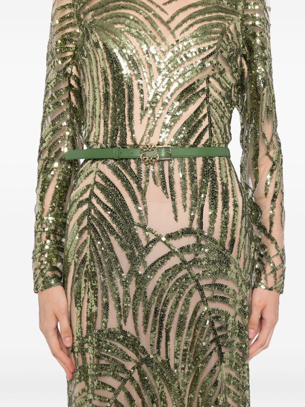 embroidered tulle long dress Product Image