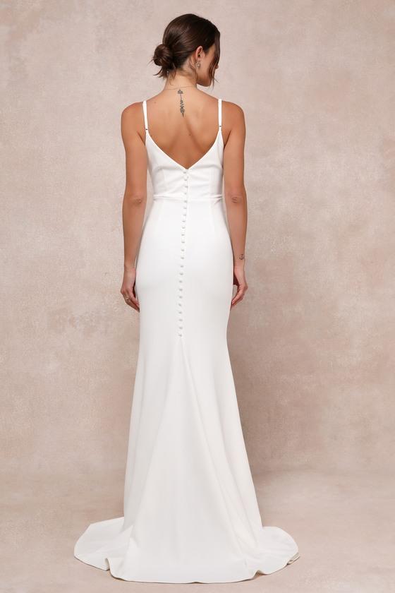 Feeling of Forever White Sleeveless Mermaid Maxi Dress Product Image